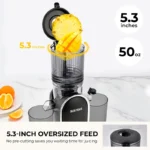 Cold Press Juicer with 5.3" Large Feed Opening Slow Masticating Extractor - Image 4